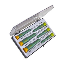 Mota DJMV - Tournevis de précision, 6 pièces, 3 Phillips + 3 plats, acier au carbone, 1.5-2.5 mm