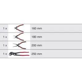 KS TOOLS 713.4014 Module de pinces en mousse pour servantes et établis - 4 pièces - Taille 1/3 - Empreinte laser - Mousse imputrescible