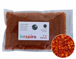 Innspiro Rocaille en verre ronde argentée et orange 2,3 mm 500g