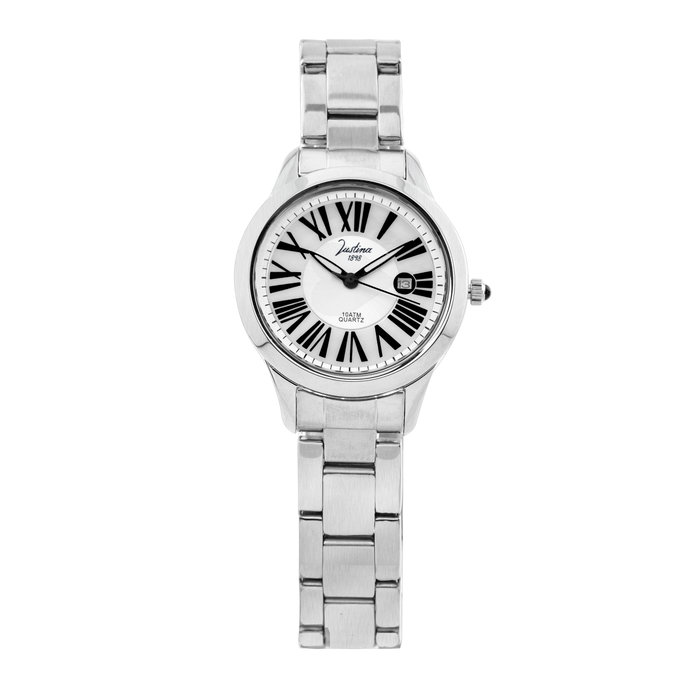 Justina 21819-2 Montre Analogique en Acier Inoxydable Gris Justina 21819-2 Montre Analogique en Acier Inoxydable Gris