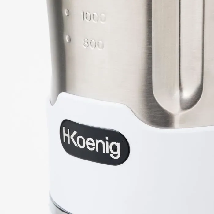 H.Koenig MXC36 Blender chauffant 900W, 1,4 L (chaud) / 1,7 L (froid), inox, 3 vitesses + fonction pulse et programmes de cuisson (60°C, 80°C, 100°C)