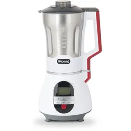 H.Koenig MXC36 Blender chauffant 900W, 1,4 L (chaud) / 1,7 L (froid), inox, 3 vitesses + fonction pulse et programmes de cuisson (60°C, 80°C, 100°C)