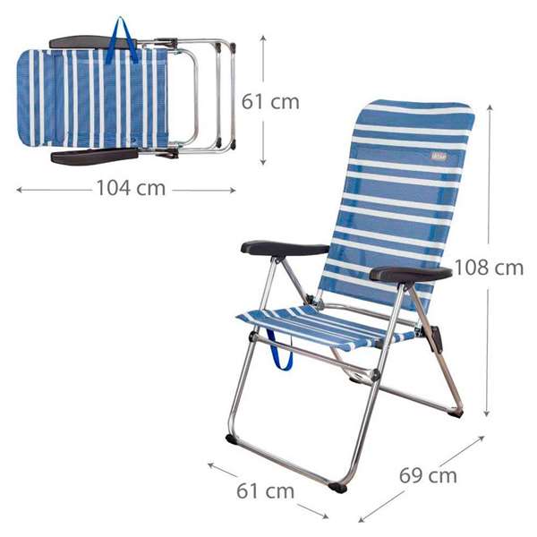 Color Baby Chaise de plage pliable Mykonos 5 positions