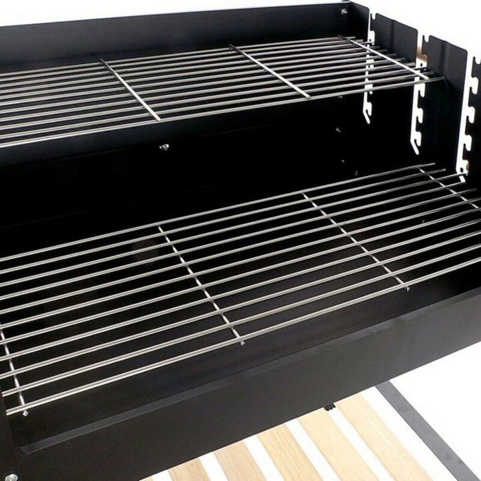 DKD Home Decor Roues de barbecue au charbon de bois Noir Naturel Métal Acier 113 x 51 x 97 cm