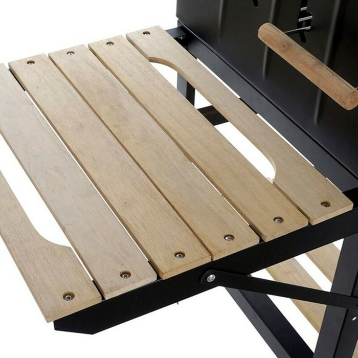 DKD Home Decor Roues de barbecue au charbon de bois Noir Naturel Métal Acier 113 x 51 x 97 cm