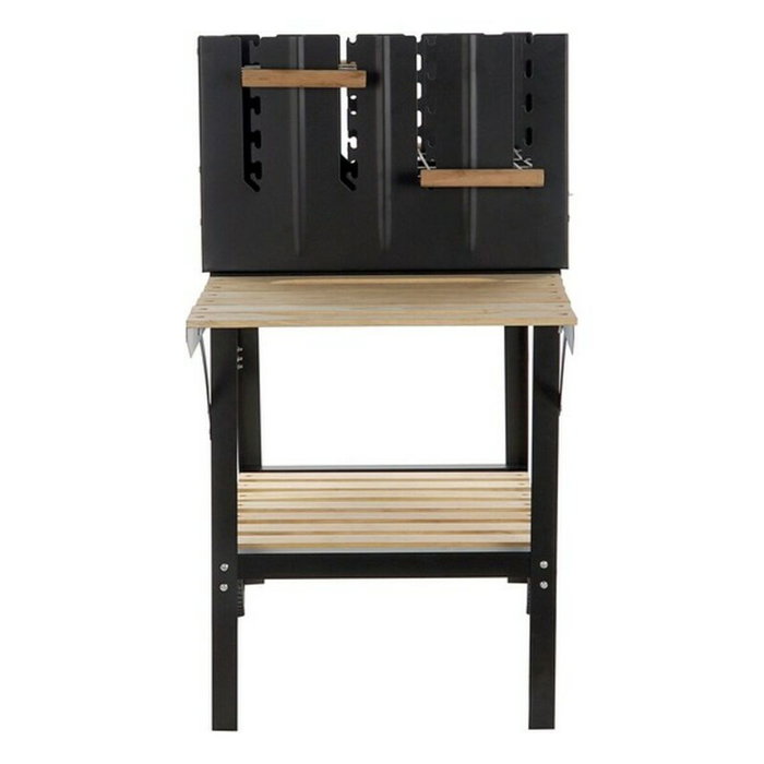 DKD Home Decor Roues de barbecue au charbon de bois Noir Naturel Métal Acier 113 x 51 x 97 cm