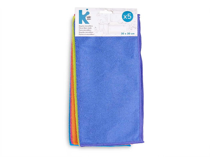 ARTE REGAL Lot de 5 lavettes en microfibre 30x30cm