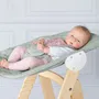 Roba BORN UP - Chaise haute évolutive 2-en-1 bois naturel avec transat inclinable vert givré - De la naissance à 70 kg