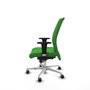 Piqueras Y Crespo Chaise de bureau Albacete confidente, mécanisme Sincro, Vert, Base aluminium, Bras 1D, Roues 65mm pour parquet