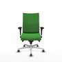 Piqueras Y Crespo Chaise de bureau Albacete confidente, mécanisme Sincro, Vert, Base aluminium, Bras 1D, Roues 65mm pour parquet