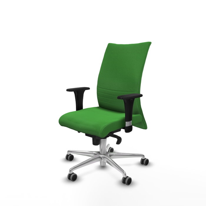 Piqueras Y Crespo Chaise de bureau Albacete confidente, mécanisme Sincro, Vert, Base aluminium, Bras 1D, Roues 65mm pour parquet Piqueras Y Crespo Chaise de bureau Albacete confidente, mécanisme Sincro, Vert, Base aluminium, Bras 1D, Roues 65mm pour parquet