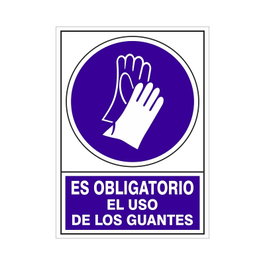 DUVER Signal d'obligation de port de gants adhésif 105x74 mm