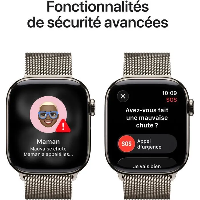 Apple Watch Series 11 GPS + Cellular - 42mm - Boîtier Titanium Naturel - Bracelet Milanese Loop Naturel