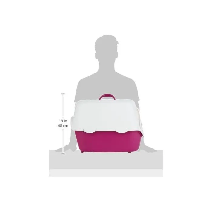 Trixie Bac à Litière Vico avec Couvercle pour Chat, 40 × 40 × 56 cm, Couleur Baie et Blanc, Soin Hygiène et Confort