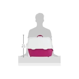 Trixie Bac à Litière Vico avec Couvercle pour Chat, 40 × 40 × 56 cm, Couleur Baie et Blanc, Soin Hygiène et Confort