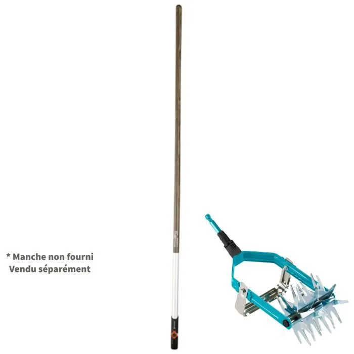 Gardena Émietteur-sarcleuse Combisystem 14 cm - Acier galvanisé haute qualité - Outil pour désherber et ensemencer - Compatible manches Gardena - Garantie 25 ans (3195-20)