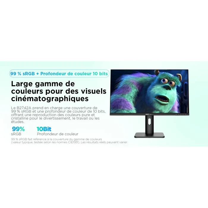 HKC B2742A Écran PC 27 pouces UHD IPS USB-C 65W