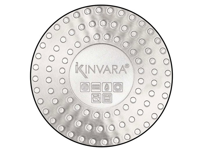 Kinvara Cacerola Induction Forgée 24 cm Beige avec Couvercle en Verre et Poignées Touch Soft (Set de 6)