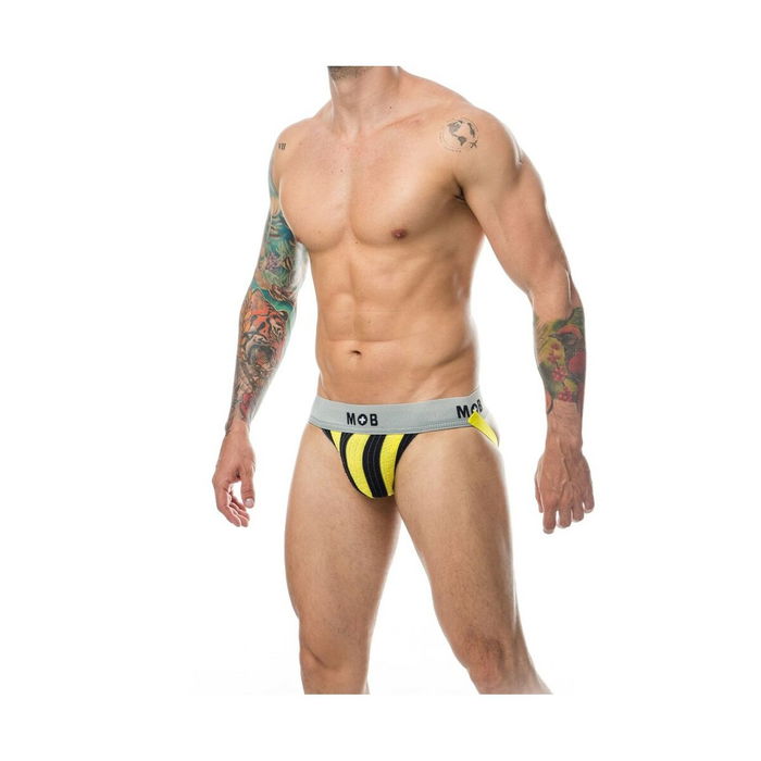 Tanga Mob Eroticwear Jaune Noir XXL Tanga Mob Eroticwear Jaune Noir XXL