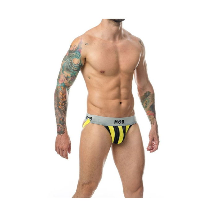 Tanga Mob Eroticwear Jaune Noir XXL Tanga Mob Eroticwear Jaune Noir XXL