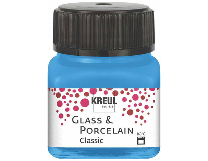 Kreul Peinture verre et porcelaine GLASS&PORCELAIN Classic brillante bleu clair 20ml Kreul Peinture verre et porcelaine GLASS&PORCELAIN Classic brillante bleu clair 20ml