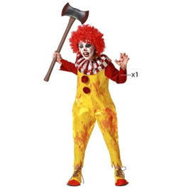 BigBuy Carnival Déguisement Clown Enfant Jaune avec Détails Sanglants 10-12 Ans