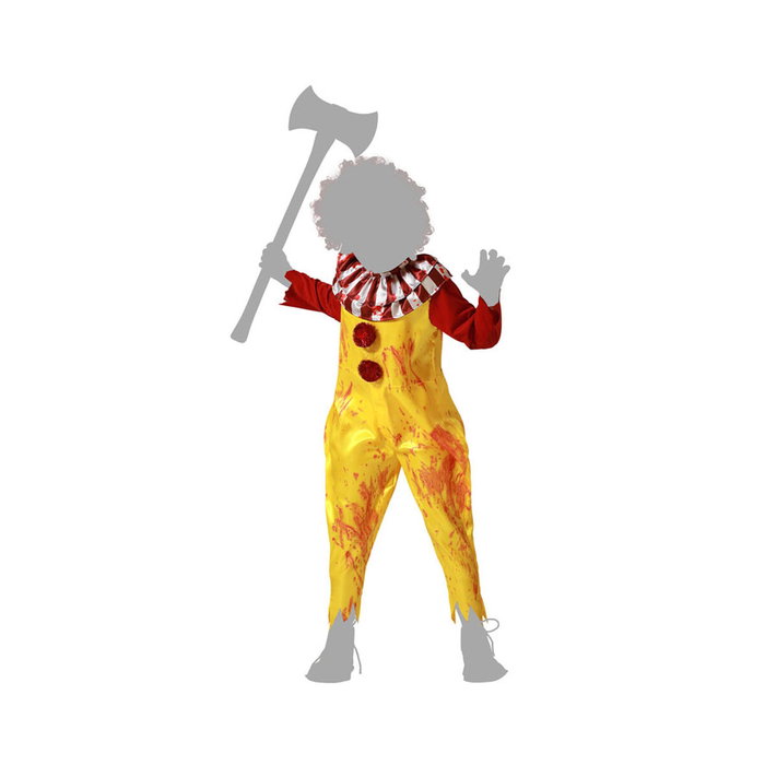BigBuy Carnival Déguisement Clown Enfant Jaune avec Détails Sanglants 10-12 Ans