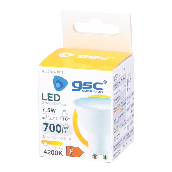 GSC Evolution Ampoule LED dicroïque 7,5W GU10 4200K GSC Evolution Ampoule LED dicroïque 7,5W GU10 4200K