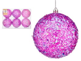 Krist+ Set 6 Boules de Noël Violet 10 cm - Lot Décoratif 20x30 cm (Set de 12)