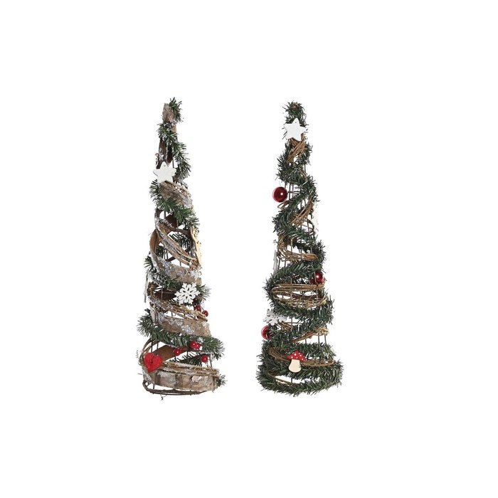 DKD Home Decor Sapin de Noël Métal Rouge et Vert (Lot de 2) DKD Home Decor Sapin de Noël Métal Rouge et Vert (Lot de 2)