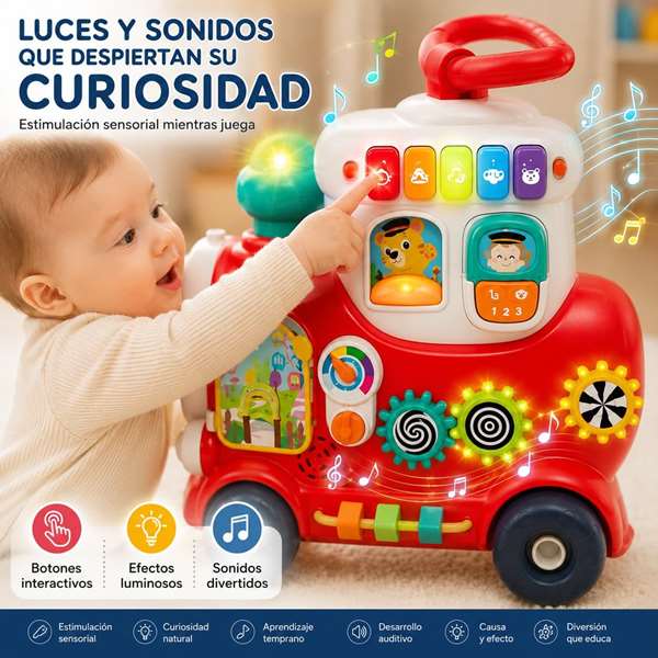 Hola Train d'activités et Porteur 4 en 1 avec lumières et sons Hola Train d'activités et Porteur 4 en 1 avec lumières et sons