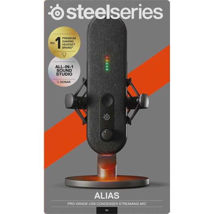 Steelseries Microphone Gaming Alias avec Sonar, LED, Support Ajustable Steelseries Microphone Gaming Alias avec Sonar, LED, Support Ajustable