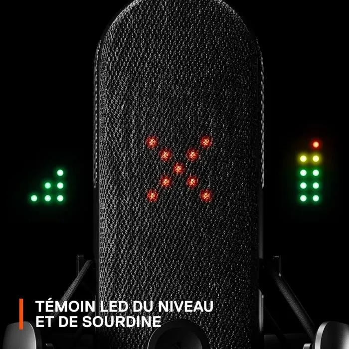 Steelseries Microphone Gaming Alias avec Sonar, LED, Support Ajustable - Capture Vocale Précise pour Joueurs