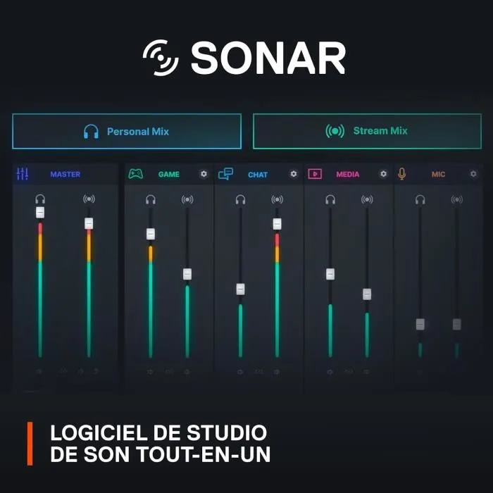 Steelseries Microphone Gaming Alias avec Sonar, LED, Support Ajustable - Capture Vocale Précise pour Joueurs