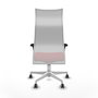 Piqueras Y Crespo Fauteuil Albacete, Assise Rouge Similicuir et Dossier Maille Blanche, Mécanisme Synchrone