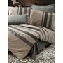 Parure de lit 1 place King 240 x 220 cm - Housse de couette + 2 taies d'oreiller 60 x 60 cm - 100% Coton renforcé 145 fils - Couleur brun/noir/gris - Lavable machine 40°C