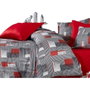 Forme Parure de couette King Size avec impression 3D - Rouge, Blanc, Noir
