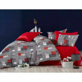 Forme Parure de couette King Size avec impression 3D - Rouge, Blanc, Noir