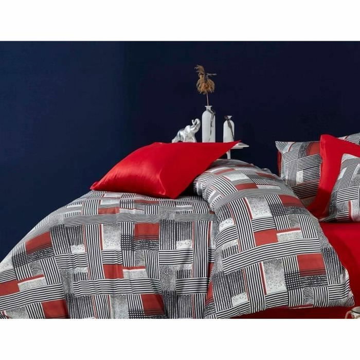 Forme Parure de couette King Size avec impression 3D - Rouge, Blanc, Noir