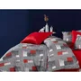 Forme Housse de Couette 220 x 240 cm + 2 Taies d'Oreiller 60 x 60 cm - Microsatin 100% Polyester avec Impression 3D - Gris - Ensemble de Linge de Lit King Size