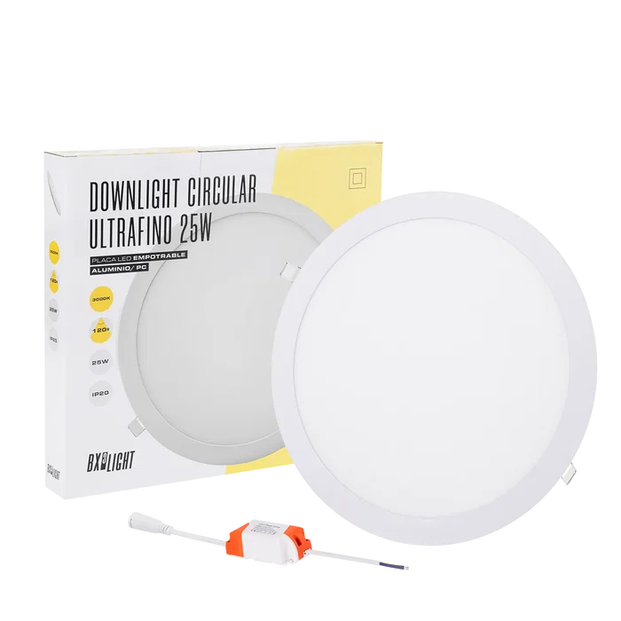 BX3 LIGHT Plaque LED circulaire 25W 2000 Lm 3000K Blanc chaud, empotrable, 40000 heures de vie, RDP16 25W WW BX3 LIGHT Plaque LED circulaire 25W 2000 Lm 3000K Blanc chaud, empotrable, 40000 heures de vie, RDP16 25W WW