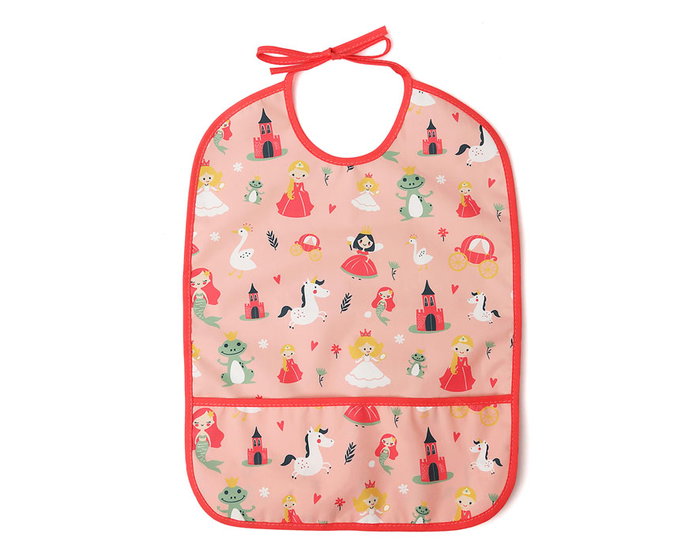 KioKids - Bavoir impermeable bébé couleur rose avec bolsille ramasse-miettes - Recommandé +4 mois - Babero Impermeable Rosa