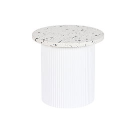 Table d'appoint Home ESPRIT Blanc Bois MDF Terrazzo 40 x 40 x 37,5 cm