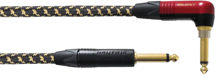 CORDIAL Cable Guitare Jack Angulaire Silent Tweed 25th Anniv 3M