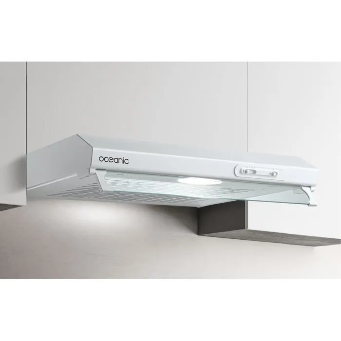Oceanic Hotte aspirante casquette OCEAHT205W 60 cm, débit 205 m³/min, classe C, blanc