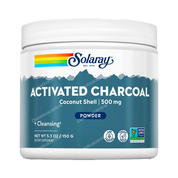 SOLARAY Charbon Actif de Noix de Coco, Poudre Ultra-Fine, 150 g, Vegan SOLARAY Charbon Actif de Noix de Coco, Poudre Ultra-Fine, 150 g, Vegan