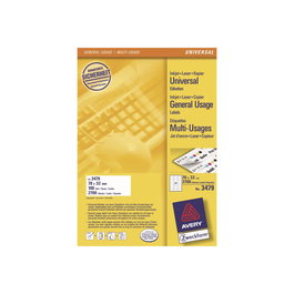 Avery Zweckform 3479 - Lot d'étiquettes adhésives A4, 70 x 32 mm, blanc