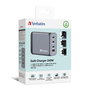 Verbatim GNC-240 Chargeur mural GaN 240W - 4 ports (1x USB-C 140W PD 3.1, 1x USB-C 100W, 1x USB-C 65W, 1x USB-A QC 3.0) - Compatible EU/UK/US