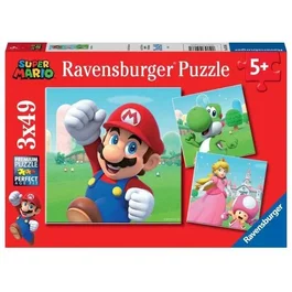 Ravensburger 05186 - Puzzles Super Mario - 3 Puzzles de 49 pièces - Jeu d'assemblage pour enfants dès 5 ans