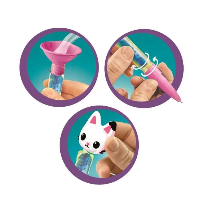 Clementoni - Atelier des stylos - Édition Gabby et la maison magique - Coffret créatif enfant pour fabriquer et personnaliser 5 stylos avec perles et décorations